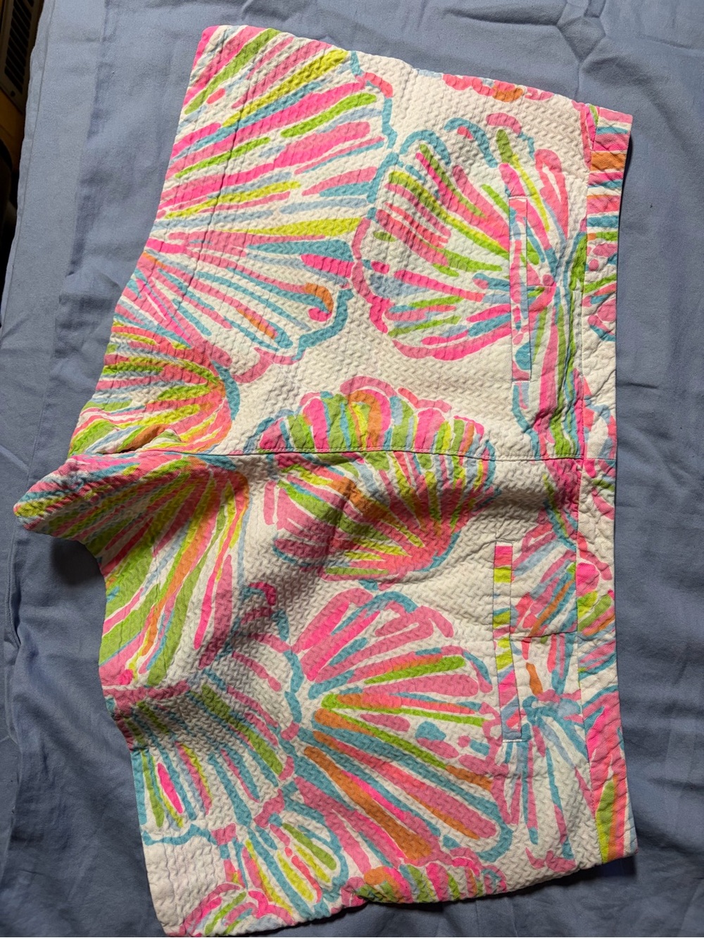 Lilly Pulitzer Pink Green Blue Floral Shell-Print Quilted Shorts